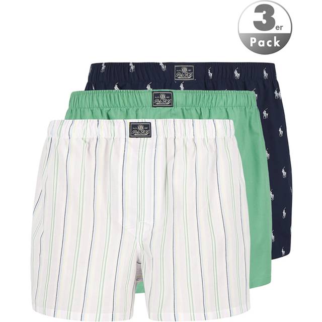 Ralph Lauren Woven Boxer Shorts, Pack of 3, Multi