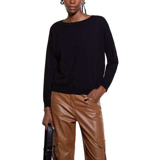 SISLEY Boat Neck Jumper, Black