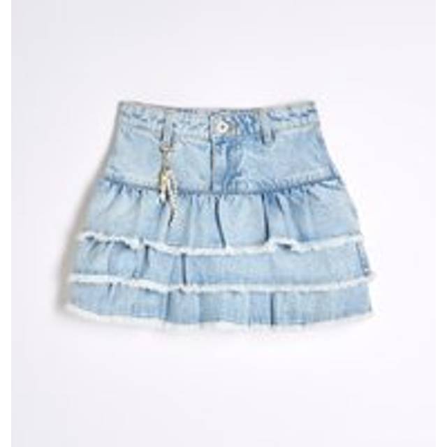 River Island Girls Blue Denim Tiered Skirt - 5-6 Yrs