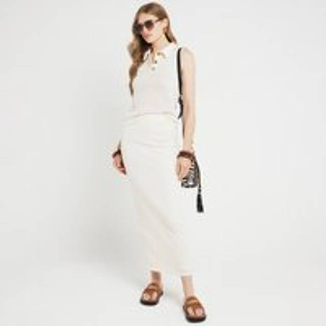 River Island Womens Cream Crochet Midi Skirt - 18