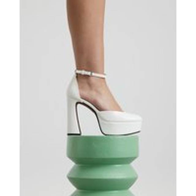 River Island Womens White Ankle Strap Platform Heels - 6
