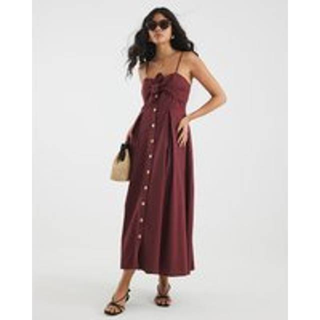 River Island Womens Purple Bow Detail Button Up Midi Dress - 12