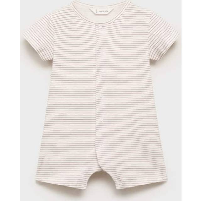 Mango Baby Fresa Stripe Shortie Sleepsuit, Pink