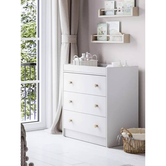Little Acorns Florence Changing Table Dresser, White/Oak