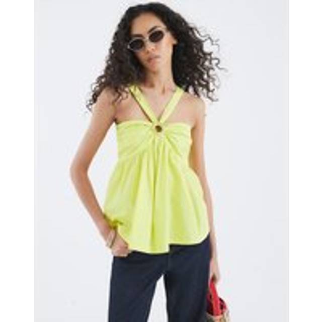 River Island Womens Yellow Sleeveless Halter Neck Top - 6