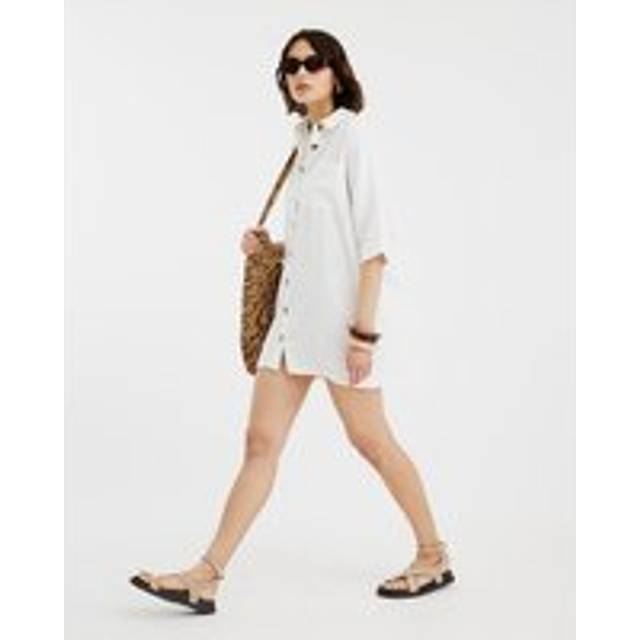 River Island Womens White Short Sleeve Longline Shirt - 8