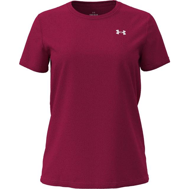 Under Armour Tech™ Rib Women's Short Sleeve Shaded Fuchsia / White M - Pink