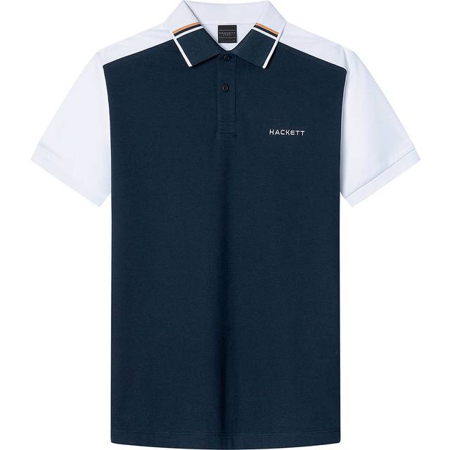 Hackett Sport Resort Colour Block Golf Polo Shirt Navy HM563404 - Medium