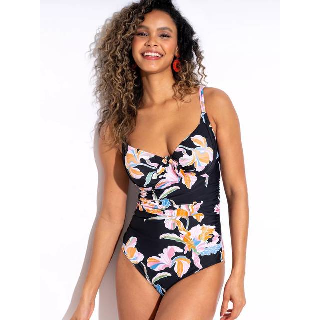 Pour Moi St Kitts Underwired Non-Padded Swimsuit, Black/Multi