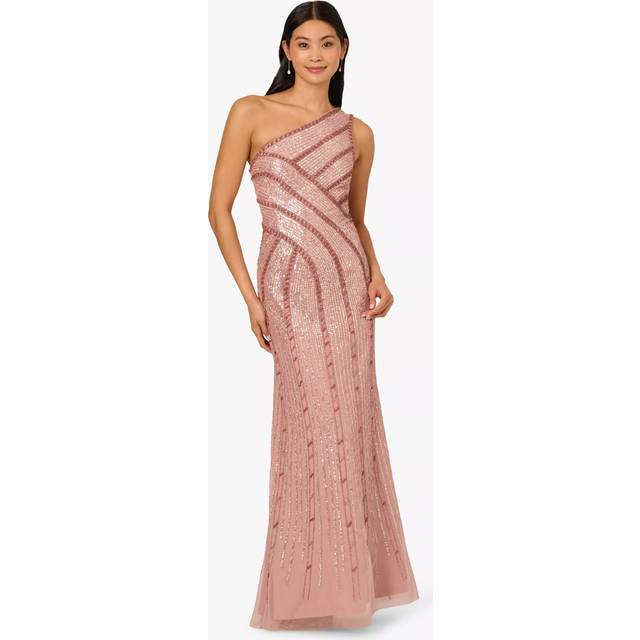 Adrianna Papell Two Tone Sequin Mesh Maxi Dress, Pink/Multi