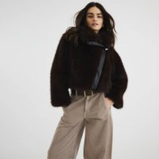 River Island Womens Brown Faux Fur Biker Jacket - M