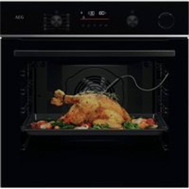 AEG TR6PB521SB 6000 Series SteamCrisp Pyrolytic Built In Electric Single Oven - Black