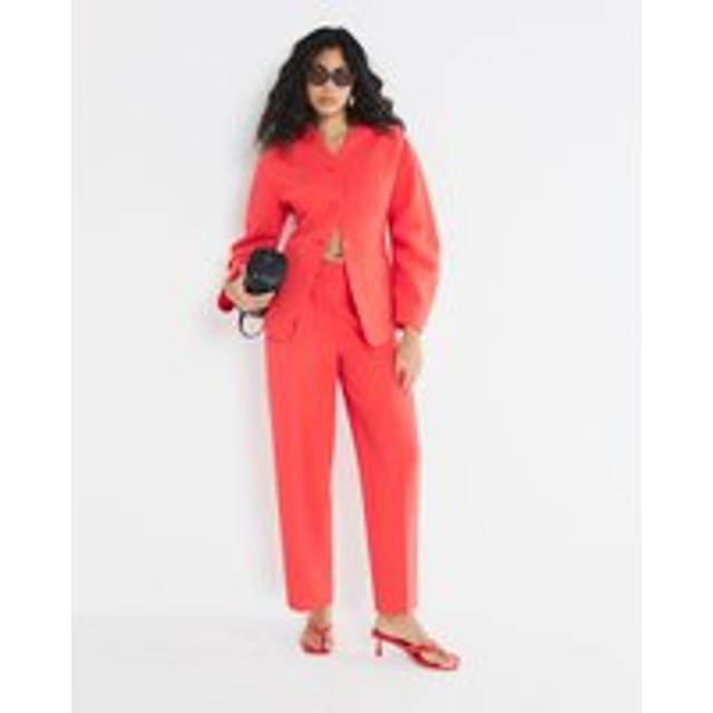 River Island Womens Red Barrel Leg Trousers - 6