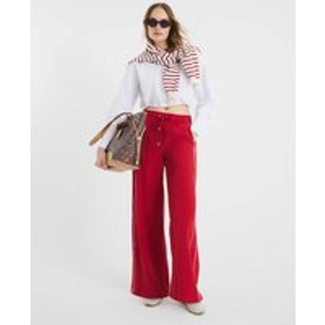River Island Womens Red Wide Leg Side Stripe Joggers - 16S