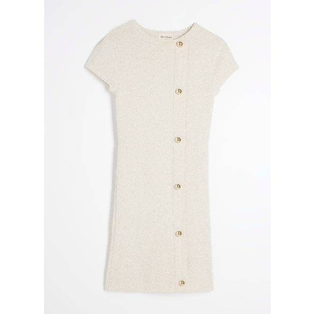 River Island Womens Cream Short Sleeve Knit Mini Dress - 10