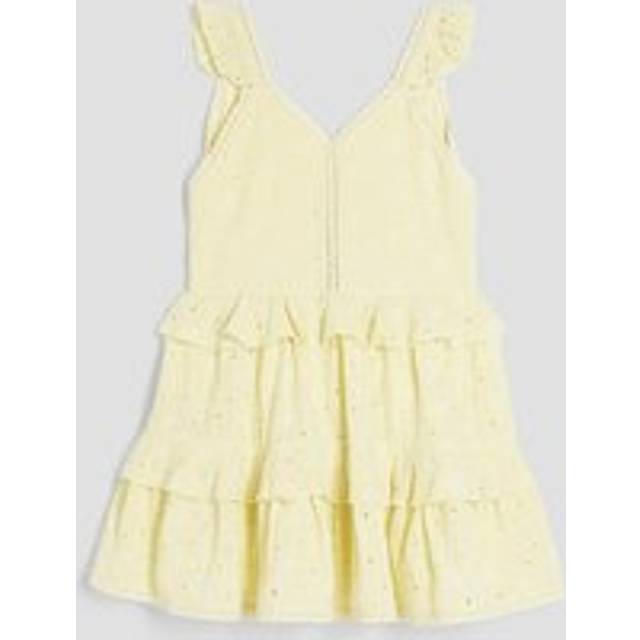 River Island Girls Yellow Tiered Broderie Dress - 9-10 Yrs