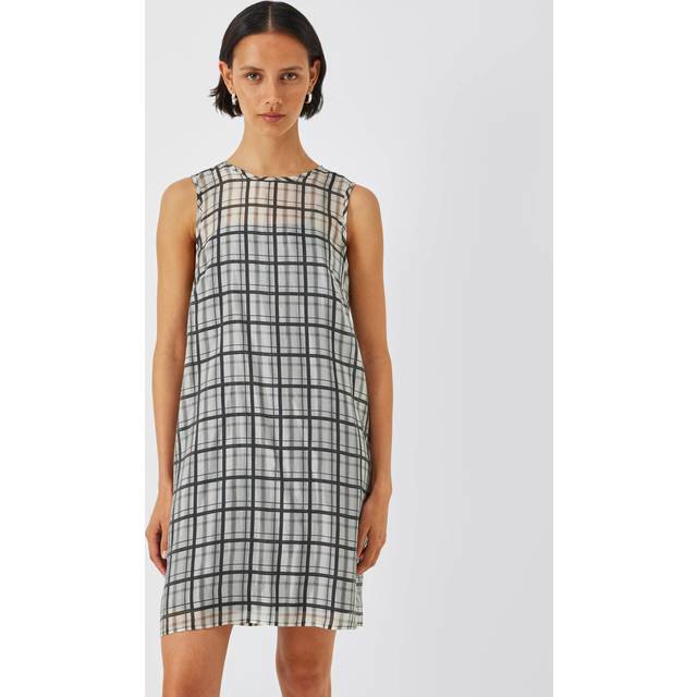 John Lewis ANYDAY Check Shift Dress, Mono Check