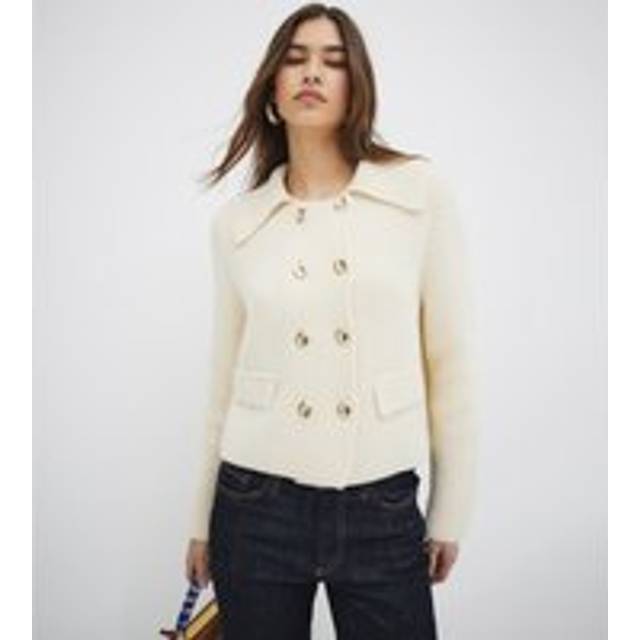 River Island Womens Beige Double Breasted Cardigan - L