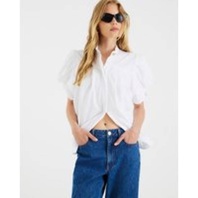 River Island Womens White Puff Sleeve Blouse - 8