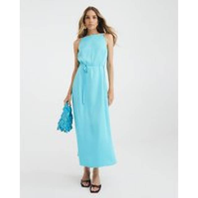 River Island Womens Blue Satin Tie Waist Slip Dress - 12