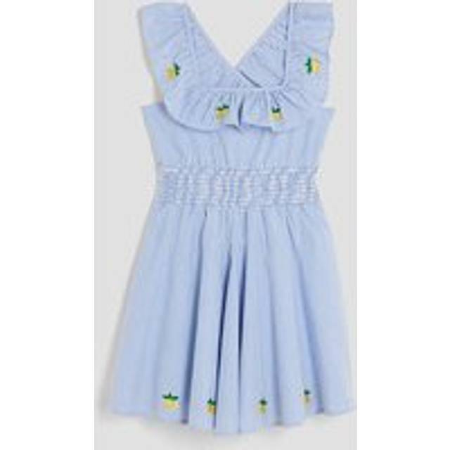River Island Girls Blue Stripe Embroidered Lemon Dress - 5 Yrs