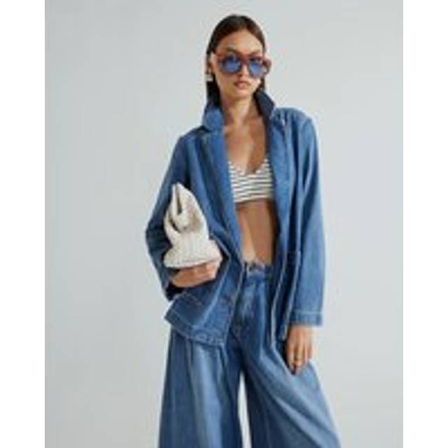 River Island Womens Blue Denim Long Sleeve Blazer - 16