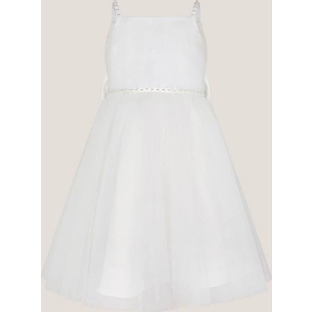 Monsoon Kids' Sleeveless Pearl Bow Tulle Dress