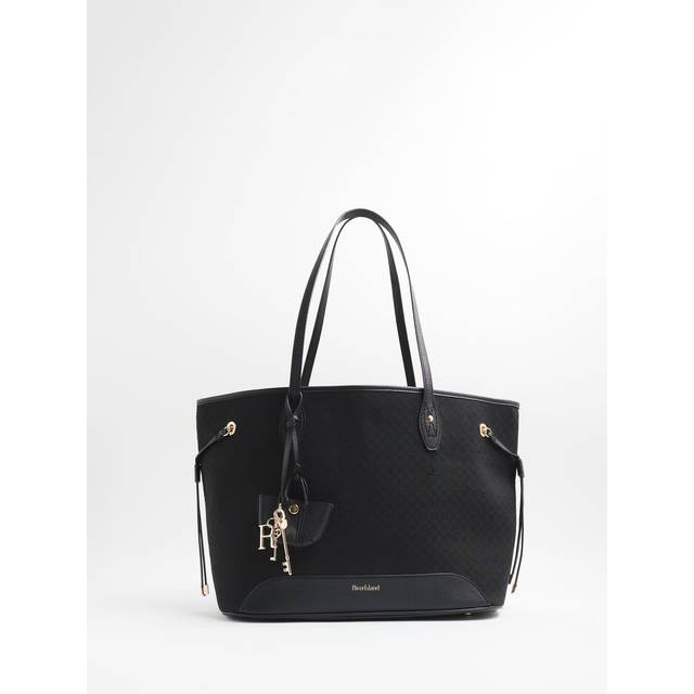 River Island Womens Black Jacquard Side Tie Shopper Bag - One Size