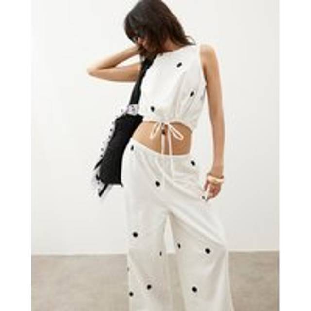 River Island Womens White Polka Dot Sleeveless Tank Top - XS