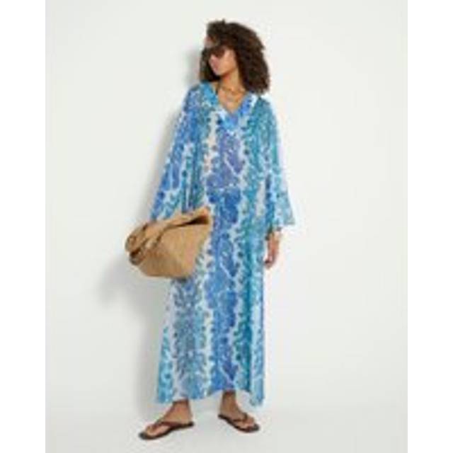 River Island Womens Blue Long Sleeve Paisley Maxi Tunic Dress - XS