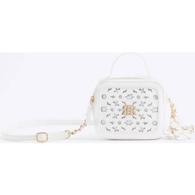 River Island Girls White Floral Laser Cut Cross Body Bag - One Size