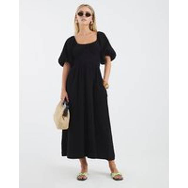 River Island Womens Petite Black Short Sleeve Midi Dress - 4