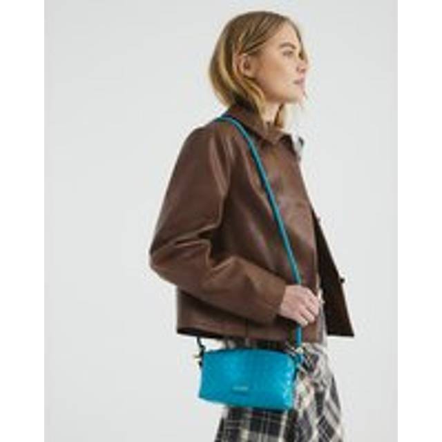 River Island Womens Blue Faux Leather Weave Cross Body Bags - One Size