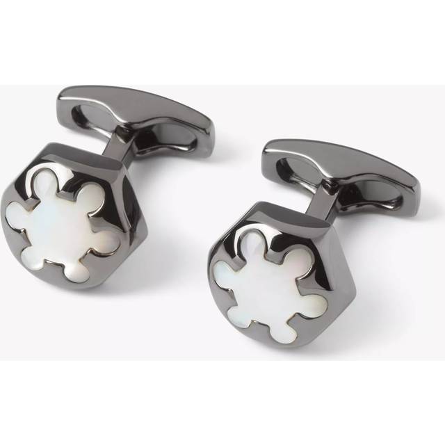 Simon Carter Radial Hexagon Cufflinks, White