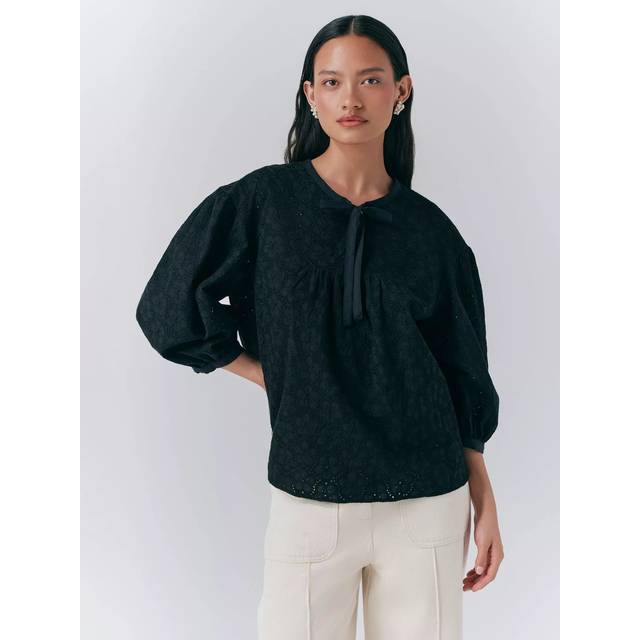 Ghost Loren Broderie Anglaise Top, Black