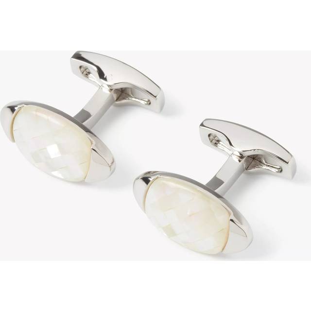Simon Carter Mother of Pearl Chequerboard Cufflinks, White