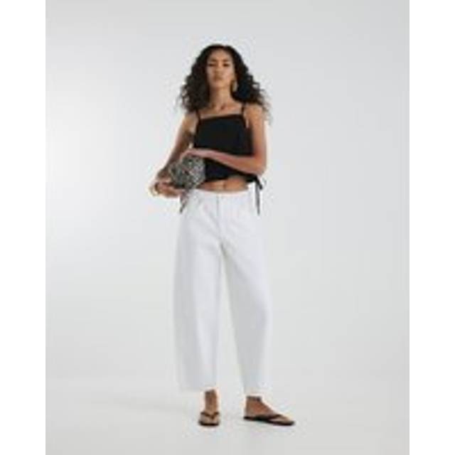 River Island Womens White Elasticated Barrel Leg Jeans - 6R