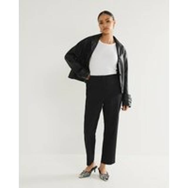 River Island Womens Petite Black Slim Cigarette Trousers - 4