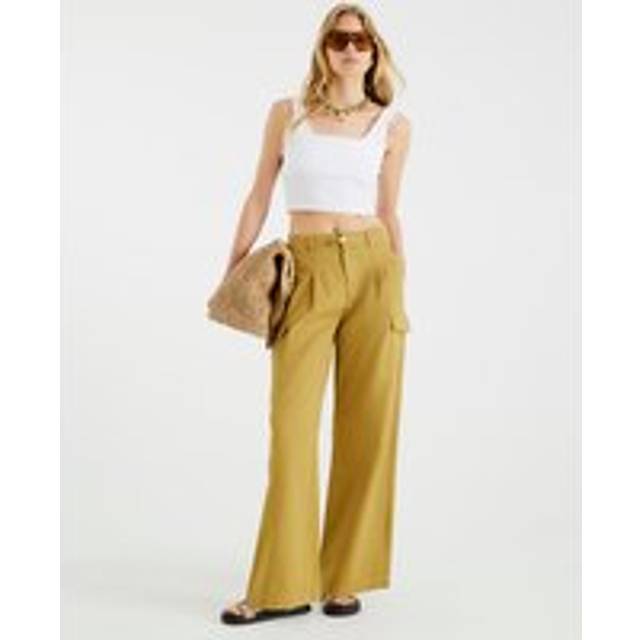 River Island Womens Green Wide Leg Tailored Cargo Trousers - 6