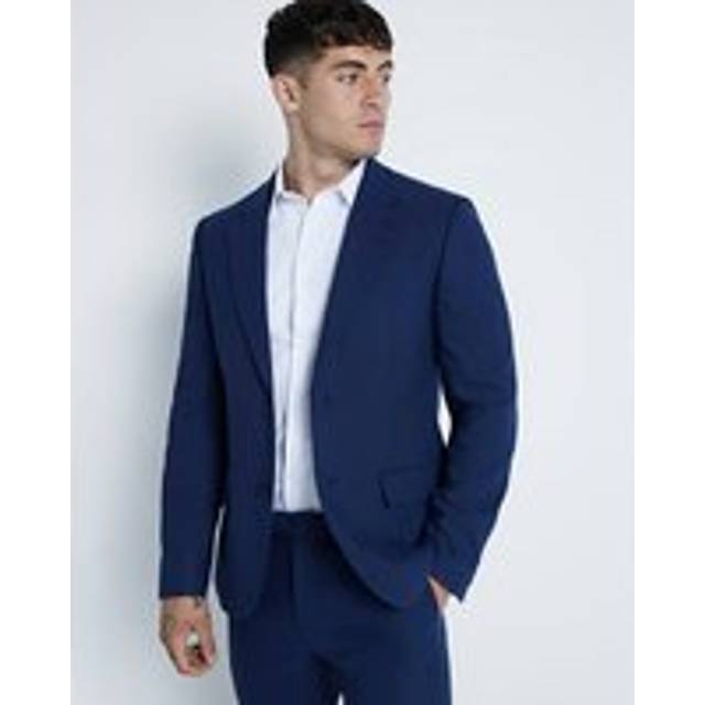 Mens River Island Blue Stretch Slim Fit Suit Jacket - 44R