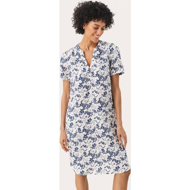 Part Two Aminase Linen Mix Dress Blue