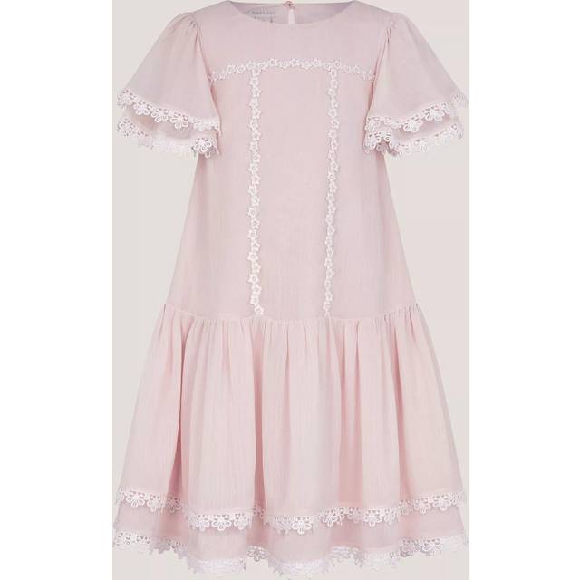 Monsoon Kids' Antonia Short Sleeved Floral Lace Dress