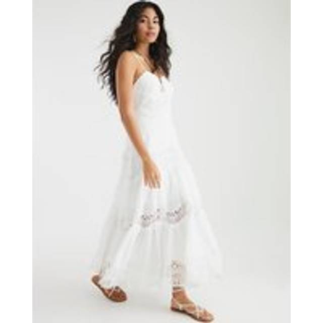 River Island Womens White Lace Detail Cami Midi Dress - 14