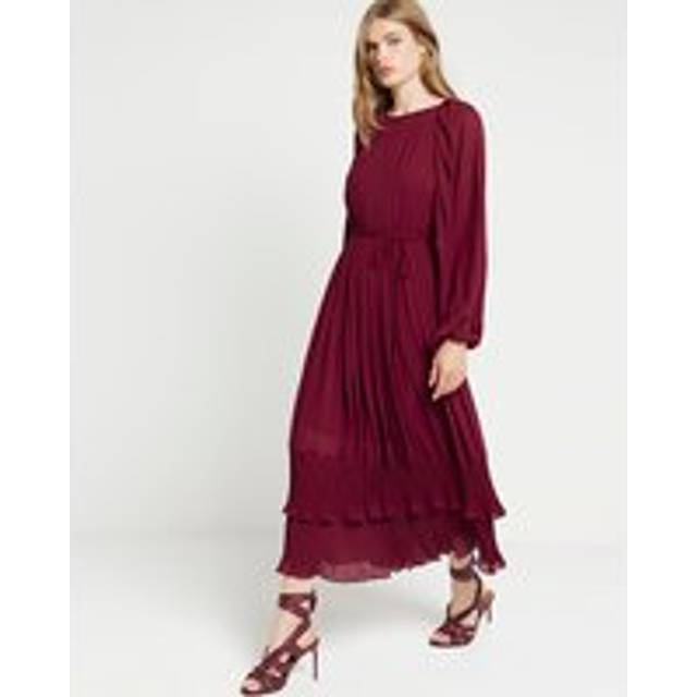 River Island Womens Red Pleated Swing Midi Dress - 8