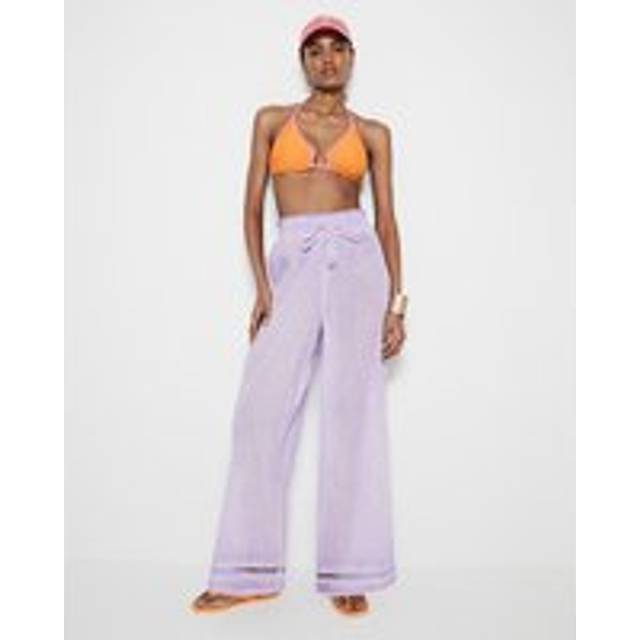 River Island Womens Purple Wide Leg Beach Trousers - XS
