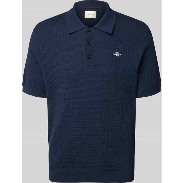 Polo en coton texturé Gant - Bleu - S