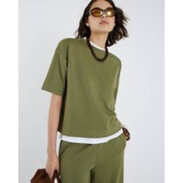 River Island Womens Khaki Premium Short Sleeve Boxy T-Shirt - M