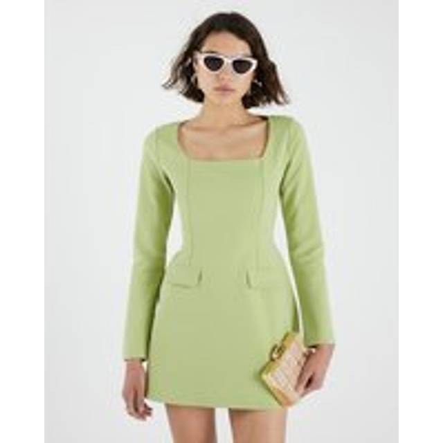 River Island Womens Green Long Sleeve Square Neck Mini Dress - 10