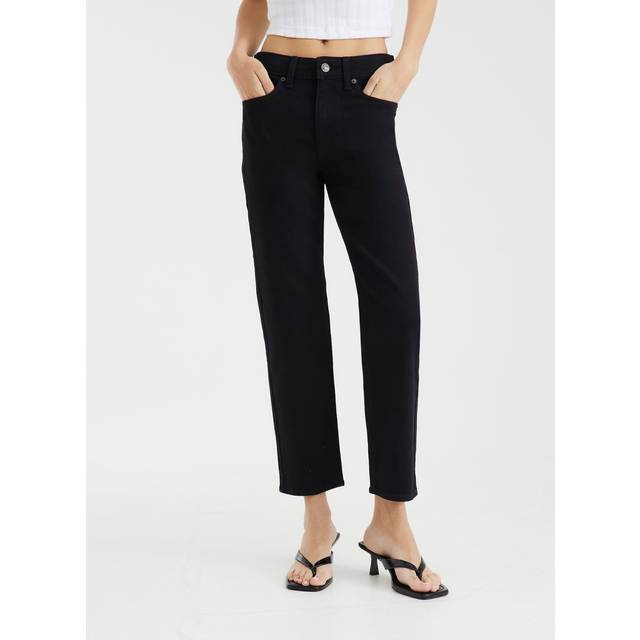 River Island Womens Black High Rise Slim Cropped Jeans - 12