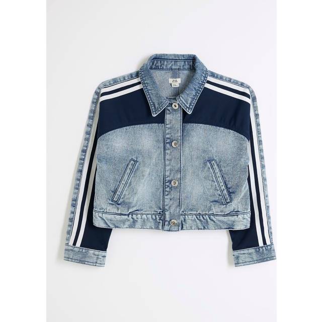 River Island Girls Blue Denim Hybrid Jacket - 7-8 Yrs